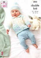 Knitting Pattern - King Cole 6033 - Cutie Pie DK - Jacket, Sweater, Cardigan and Hat